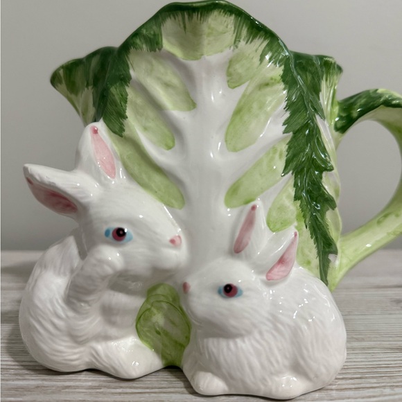 1992 Ceramic Bunny Rabbit Pitcher - Picture 4 of 5